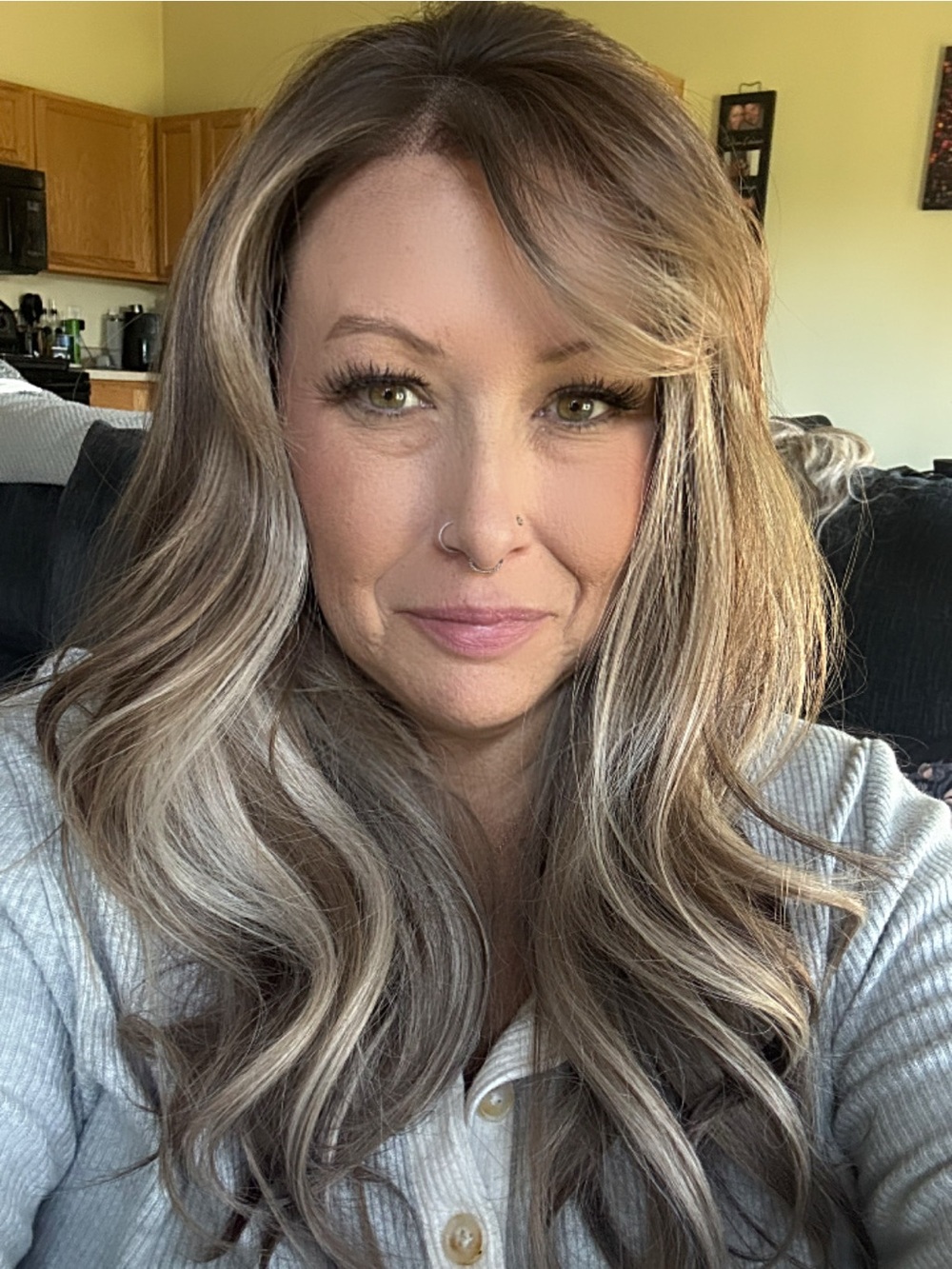 Long Wavy Synthetic Hairpiece in Ash Blonde and Brown - Chelsey Smith